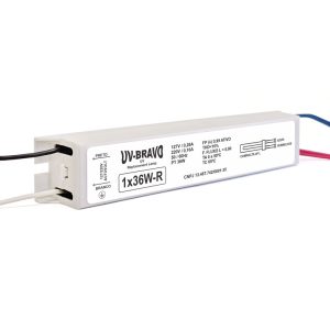 REATOR ELETRÔNICO UV-BRAVO 1X36W AUTOVOLT, para Lâmpada Germicida Base 2G11 - (RESINADO)