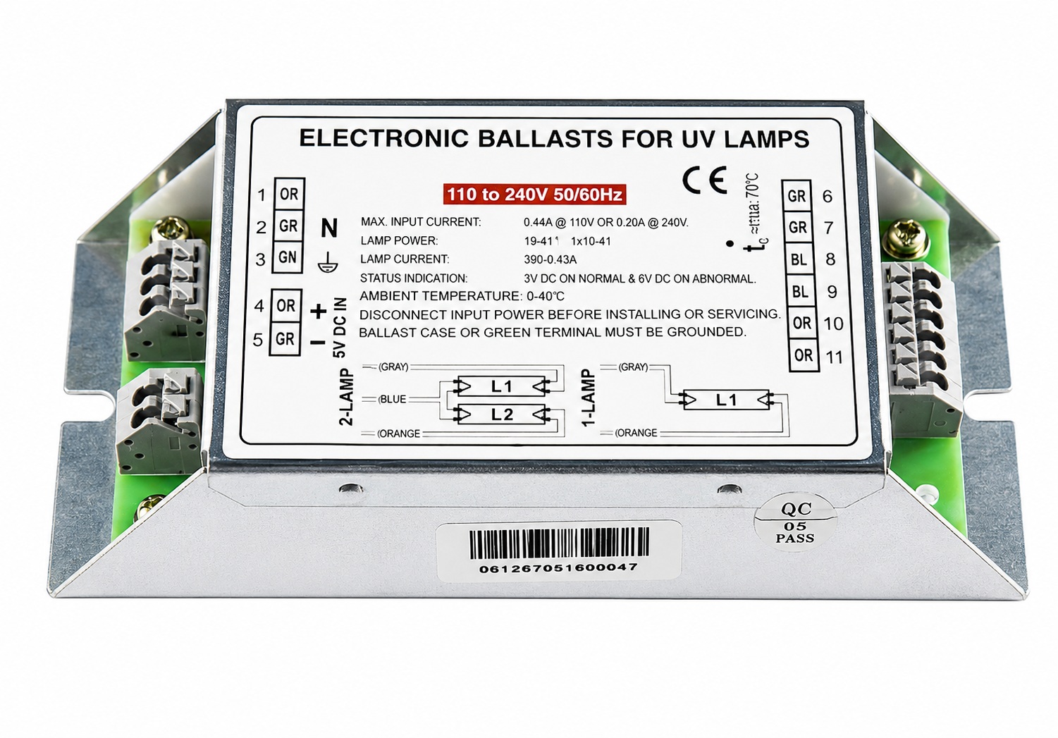 REATOR ELETRÔNICO JPN 1X22W A 48W para Lâmpada Germicida